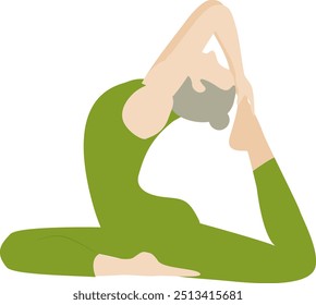 girl doing asana isolated simple design