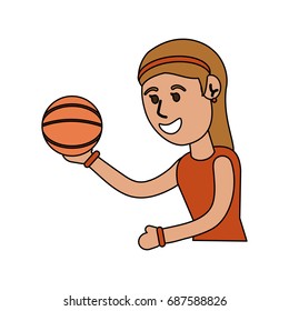 girl doing basketball sport