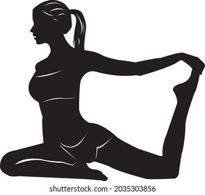 A girl Doing Excercise and Yoga Vector Illustration