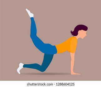 girl doing exercise vector illustration