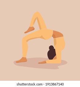 Girl doing , exercise. Woman workout fitness, aerobic and exercises. Vector Illustration.