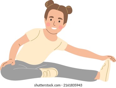 The girl is doing exercises.