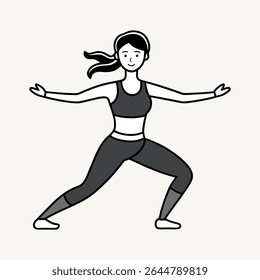 A girl doing free hand exercise  