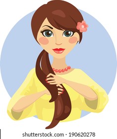 girl doing hairstyle