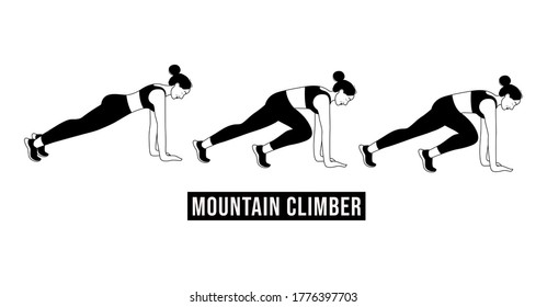 Girl Doing Mountain Climber Exercise Woman Stock Vector (Royalty Free ...