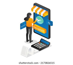 Girl doing online payment transaction