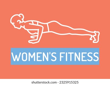 Girl is doing push ups black line icon. Pictogram for web page, mobile app, promo.