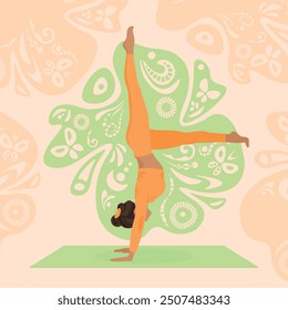 girl doing sports, fitness, gymnastics, strength training, handstand, cardio, trainer, sport, gymnastics, fitness, girl in lotus position, yoga,