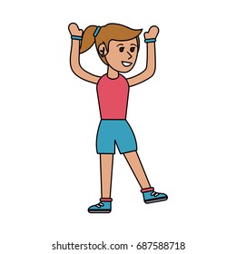 girl doing workout fitness