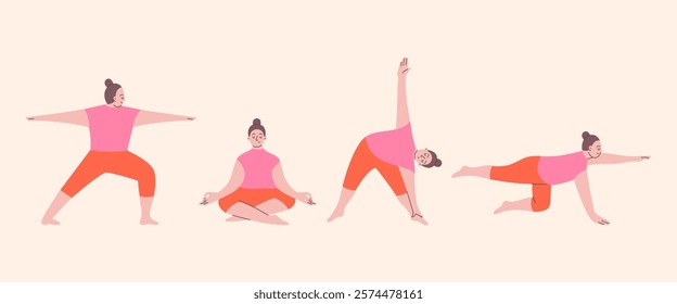 Girl doing yoga. Concept of healthy lifestyle and self-care