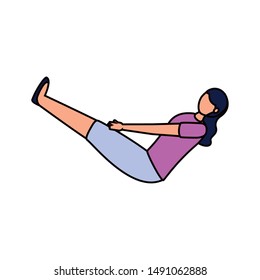 Girl doing yoga design, Positive mind fitness and exercise theme Vector illustration