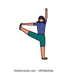 Girl doing yoga design, Positive mind fitness and exercise theme Vector illustration