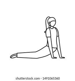 Girl doing yoga design, Positive mind fitness and exercise theme Vector illustration