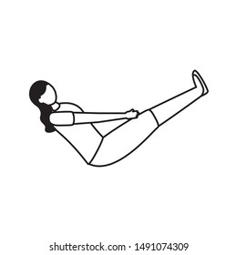 Girl doing yoga design, Positive mind fitness and exercise theme Vector illustration