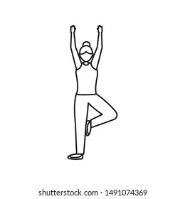 Girl doing yoga design, Positive mind fitness and exercise theme Vector illustration