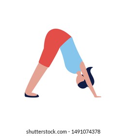 Girl doing yoga design, Positive mind fitness and exercise theme Vector illustration