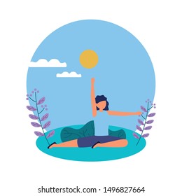 Girl doing yoga design, Positive mind fitness and exercise theme Vector illustration