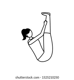 Girl doing yoga design, Positive mind fitness and exercise theme Vector illustration