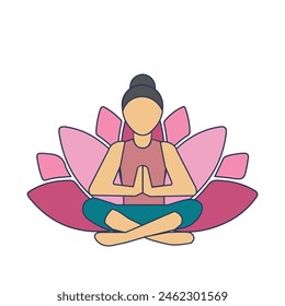 Girl doing yoga design, Positive mind fitness and exercise theme Vector illustration