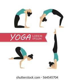 The girl is doing yoga exercise