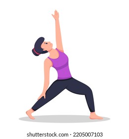 Girl doing Yoga Exercise Character Design Illustration