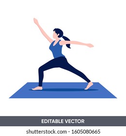 girl doing yoga flat illustration