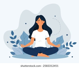 girl doing yoga illustration, international yoga day, yoga day background