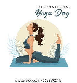 Girl Doing Yoga Illustration Peaceful Art for International Yoga Day Celebrations