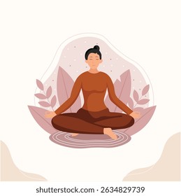 Girl Doing Yoga Illustration – Peaceful Art for International Yoga Day Celebrations