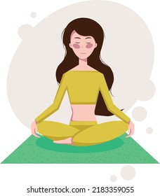 girl doing yoga in the lotus position