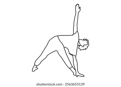 A girl doing yoga minimalist line art