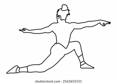 A girl doing yoga minimalist line art