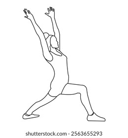 A girl doing yoga minimalist line art