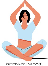 girl doing yoga, sitting in the lotus position