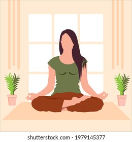 a girl doing yoga in sitting poisition
