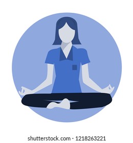 girl doing yoga vector illustration for web