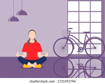 Girl doing yoga vector illustration