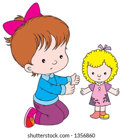 Girl and doll