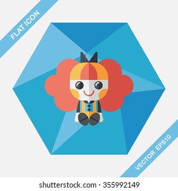 girl doll toy flat icon with long shadow,eps 10