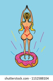 Girl Donut Vector