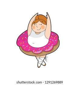 girl and donut vector