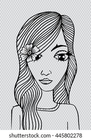 girl with doodle style.
