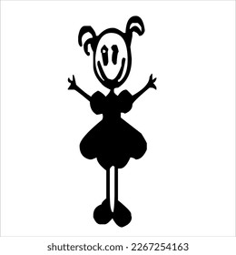 girl in doodle vector art style