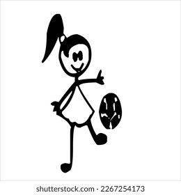 girl in doodle vector art style