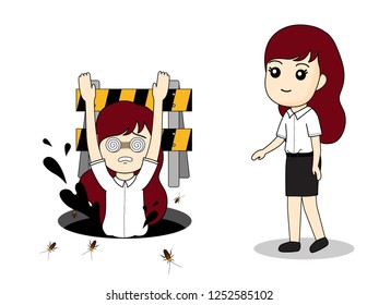 girl down of the drain