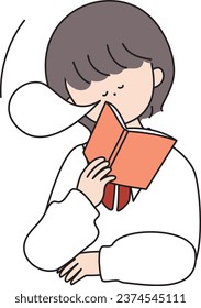 Girl dozing off while reading a book