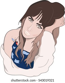 Girl drawing vector 