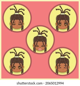 GIRL WITH DREADS BROWN HAIR NEGATIVE FACIAL EXPRESSIONS 