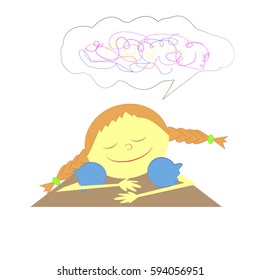 
girl dreams vector