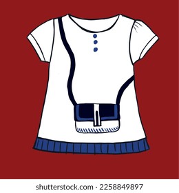 Girl dress drawing. Fashion graphic design and more